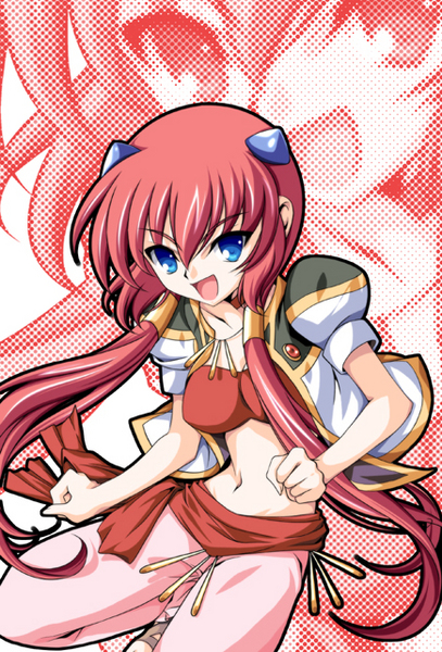 00s, 1girl, anise_azeat, arabian_clothes, bandeau, blue_eyes, female_focus, galaxy_angel