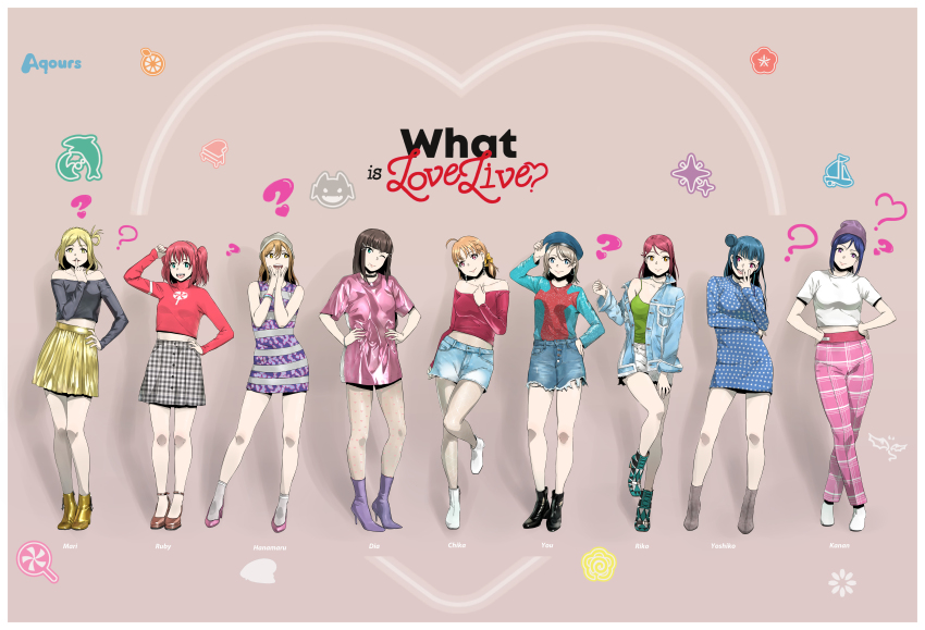 6+girls, absurdres, boots, chaeyoung_(twice), chaeyoung_(twice)_(cosplay), character_name, commentary, cosplay