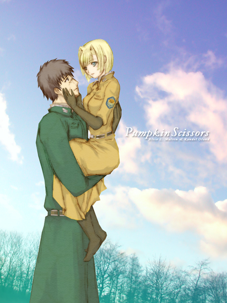 00s, 1boy, 1girl, alice_l._malvin, blonde_hair, blue_eyes, bob_cut, boots