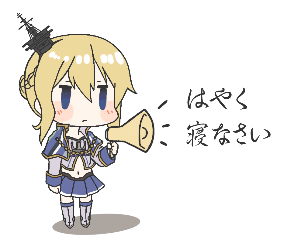 1girl, azur_lane, blonde_hair, blue_eyes, blush, braid, capelet, chibi