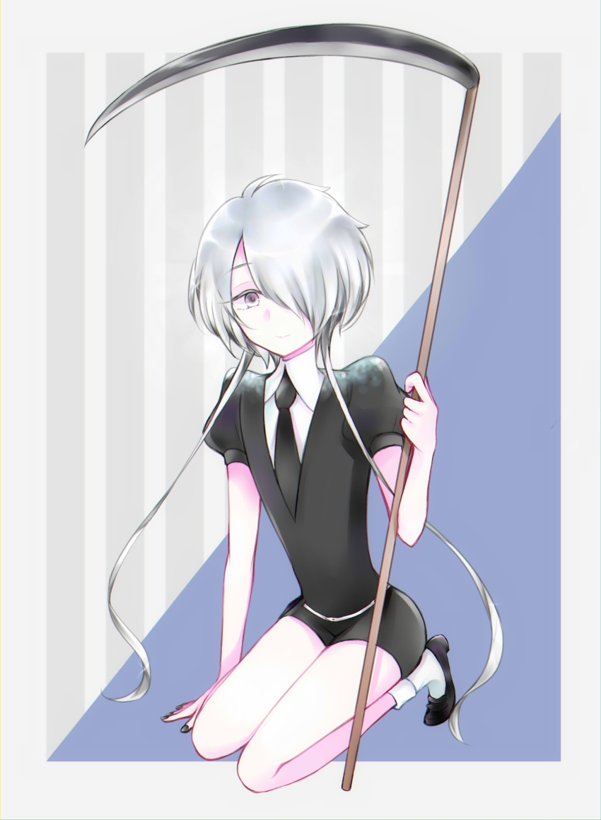 1other, absurdres, androgynous, colored_eyelashes, commentary_request, crystal_hair, gem_uniform_(houseki_no_kuni), ghost_quartz_(houseki_no_kuni)
