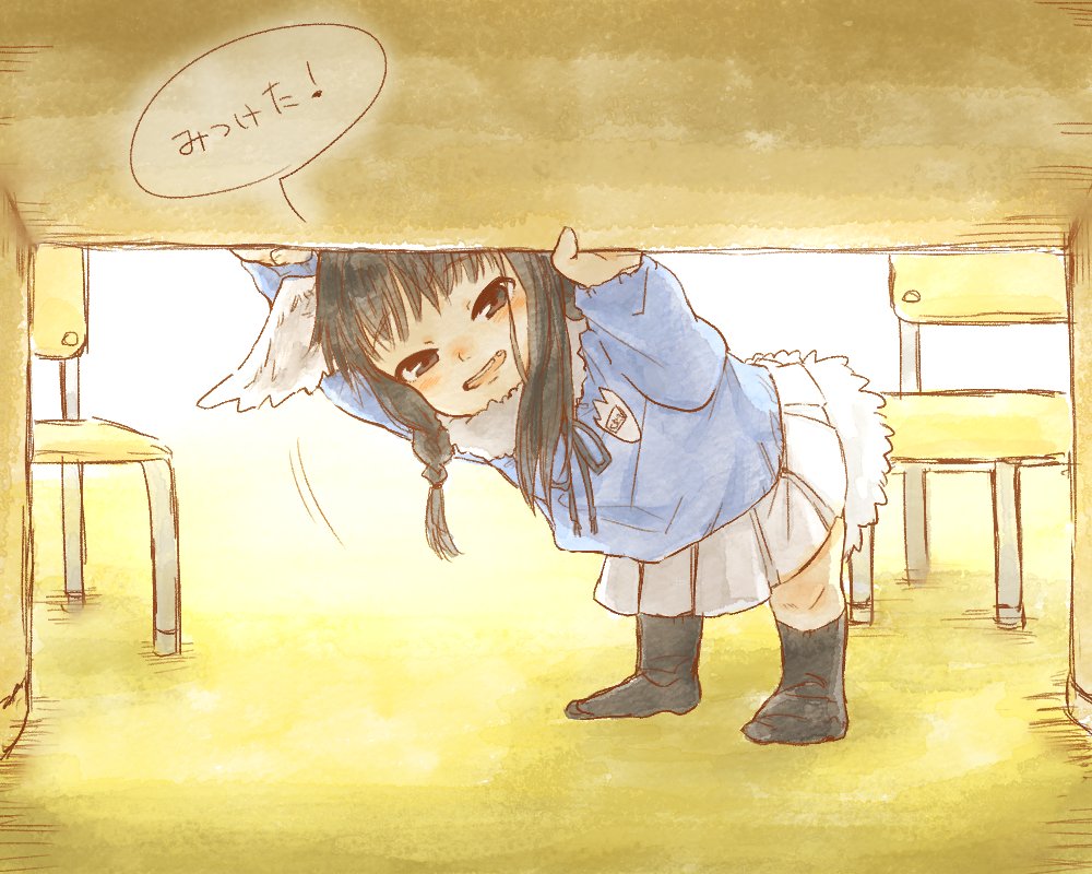 1girl, adapted_costume, aged_down, bird_tail, bird_wings, black-headed_ibis_(kemono_friends), black_hair, blush