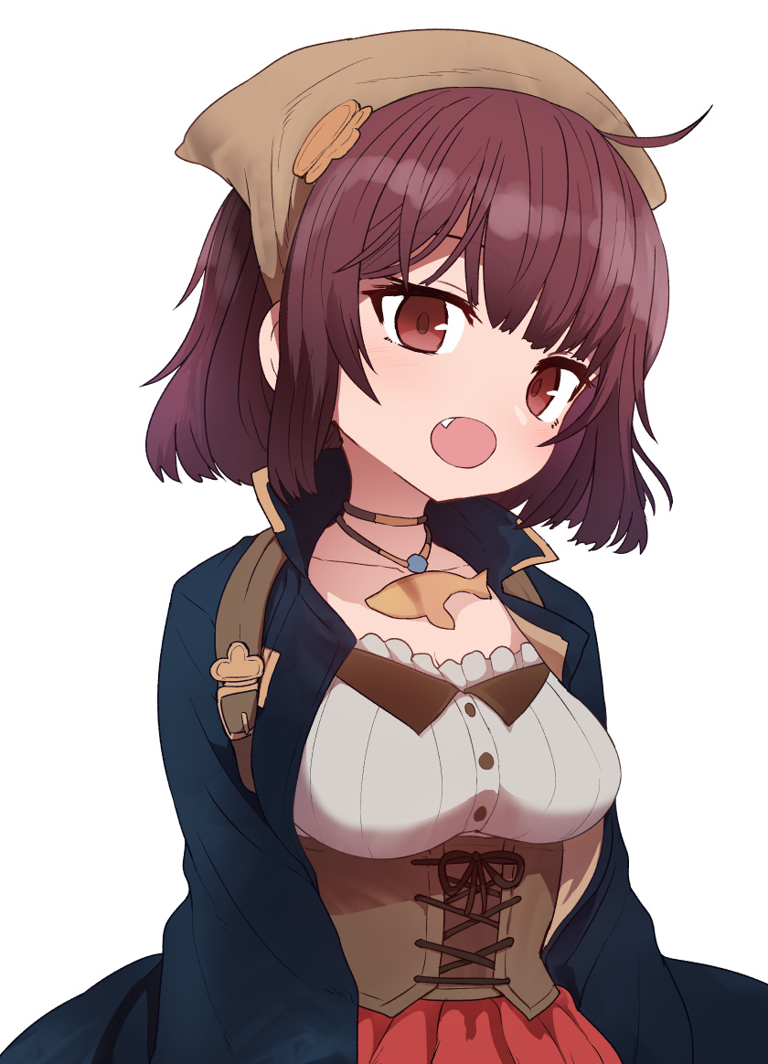 1girl, ahoge, atelier_(series), atelier_sophie, breasts, brown_eyes, brown_headscarf, collared_coat
