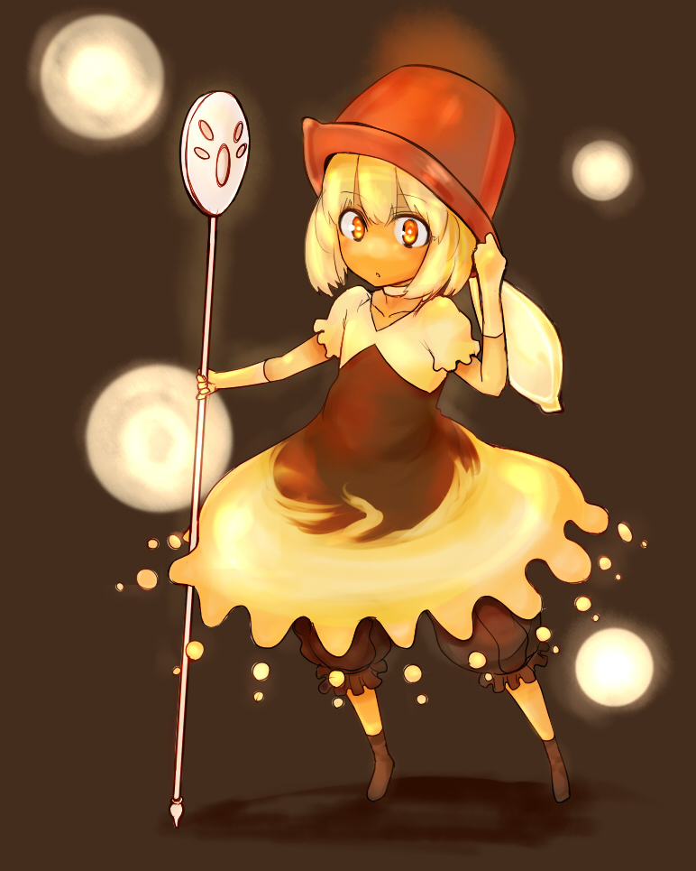 1girl, bad_id, bad_pixiv_id, dress, female_focus, hat, sigama, solo, staff, sujah-tan, white_hair