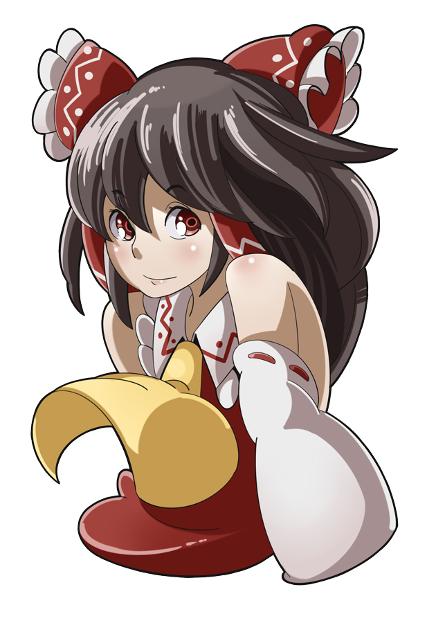 1girl, bad_id, bad_pixiv_id, blush, detached_sleeves, female_focus, hakurei_reimu, japanese_clothes