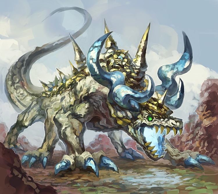 1990s_(style), claws, fangs, final_fantasy, final_fantasy_vi, horns, inadaokiki, monster