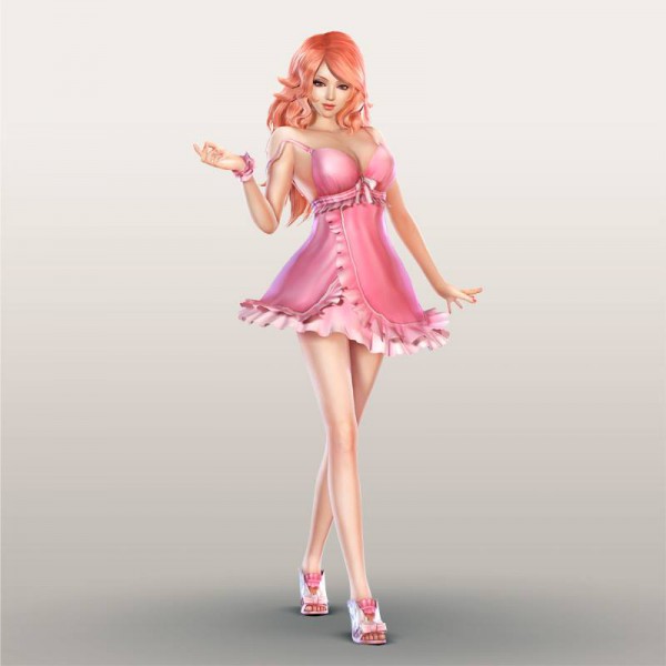 1girl, 3d, breasts, clothes, dress, female_focus, full_body, koshosho_(sengoku_musou)