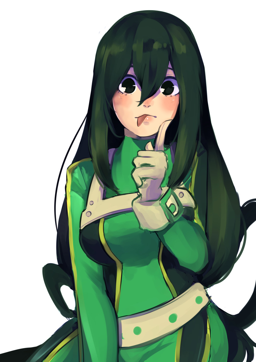1girl, absurdres, asui_tsuyu, asui_tsuyu_(hero_outfit), black_eyes, bodysuit, boku_no_hero_academia, breasts