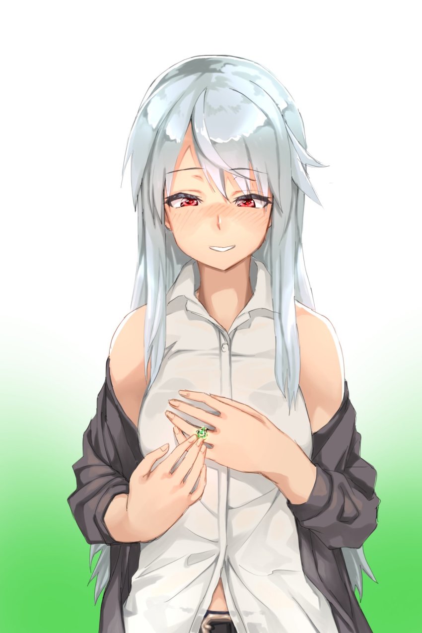 1girl, 1k24x4zvlcl, alice_gear_aegis, bare_shoulders, belt, blush, female_focus, highres