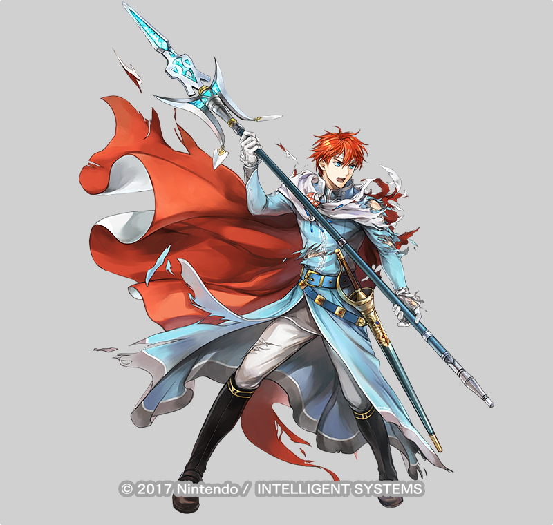 1boy, belt, black_boots, blue_eyes, boots, cape, copyright_name, eliwood_(fire_emblem)