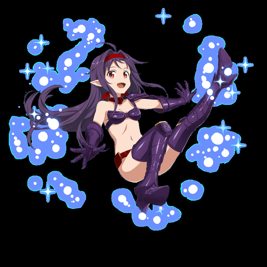 ahoge, armor, bikini, bikini_armor, blush, bodysuit, boots, breasts