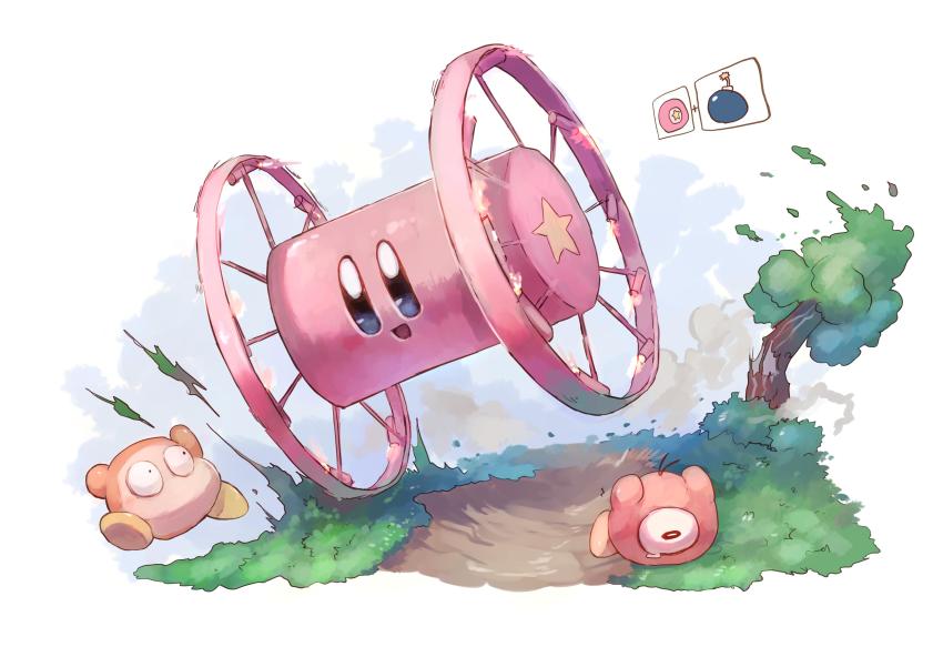absurdres, blue_eyes, blush_stickers, bulging_eyes, commentary, copy_ability, highres, kirby