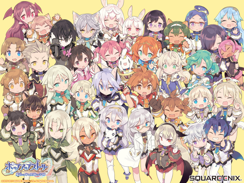 6+boys, 6+girls, alisa_kirsten, alvin_granford, angel, angel_and_devil, animal_ears, aqua_eyes