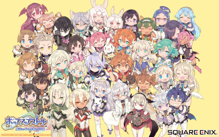 6+boys, 6+girls, alisa_kirsten, alvin_granford, angel, angel_and_devil, animal_ears, aqua_eyes