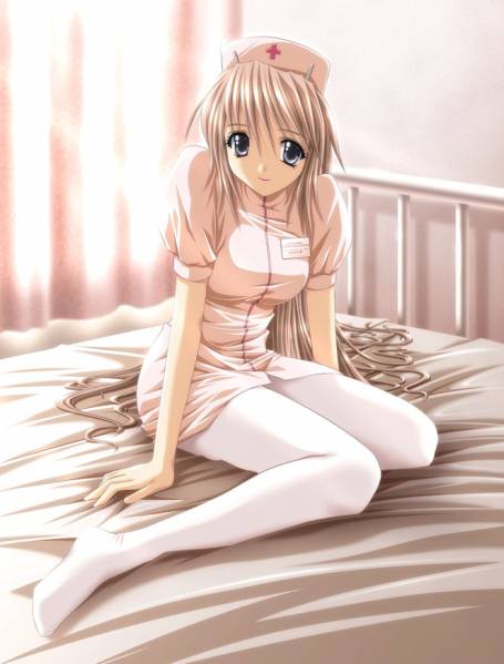 1girl, arms_at_sides, bed, breasts, cross, cross_print, duplicate, female_focus