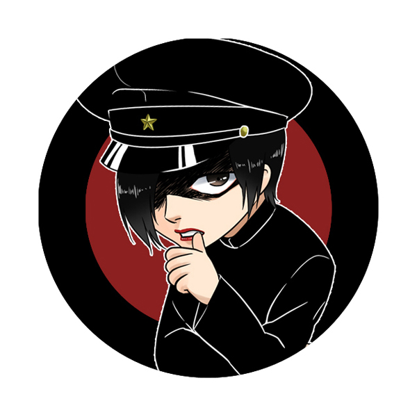 1boy, black_hair, brown_eyes, gakuran, gakuseibou, hair_over_one_eye, hat, kaneda_riku