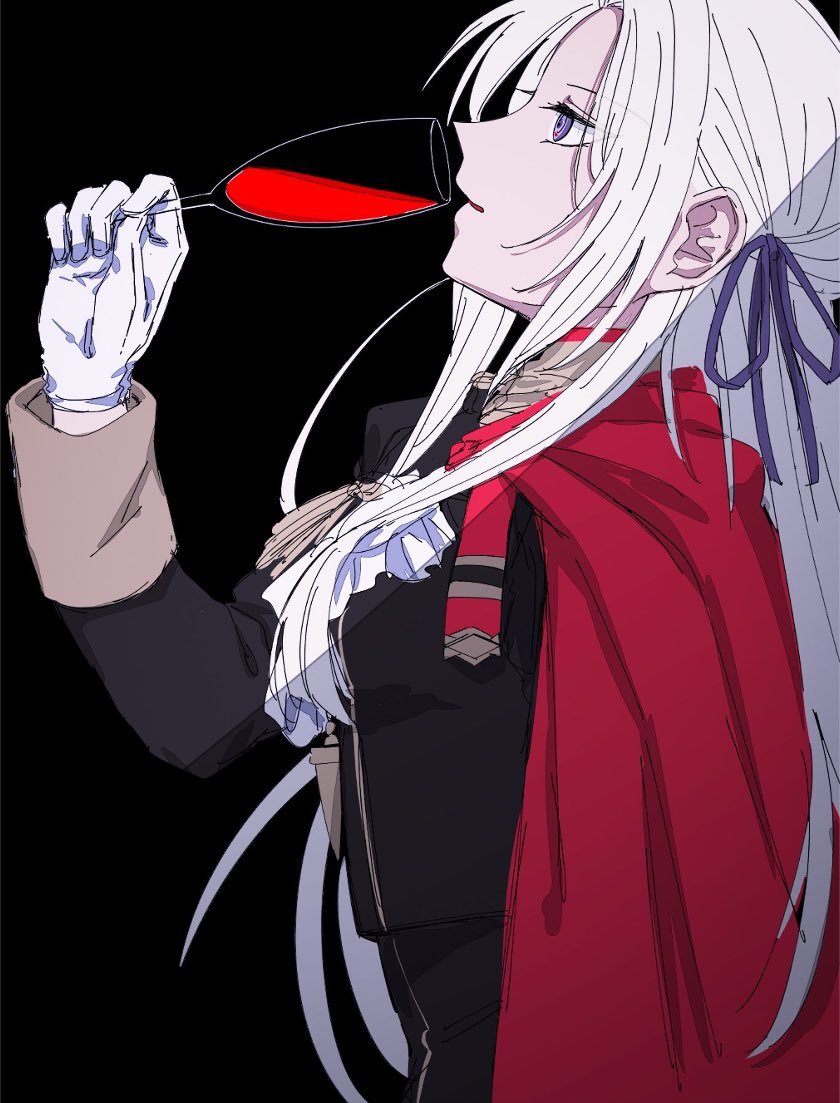 1girl, ascot, bad_id, bad_twitter_id, blonde_hair, blue_eyes, cape, doku_ringo36