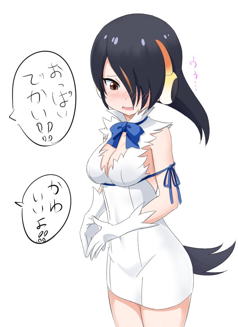 1girl, alternate_costume, bad_id, bad_twitter_id, black_hair, blue_bow, blue_bowtie, blue_ribbon
