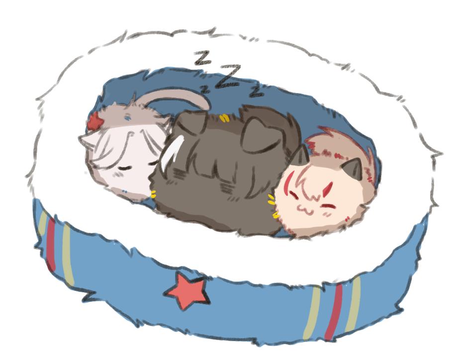 :3, animalization, commentary, english_commentary, closed_eyes, fur_hat, girls'_frontline, hat