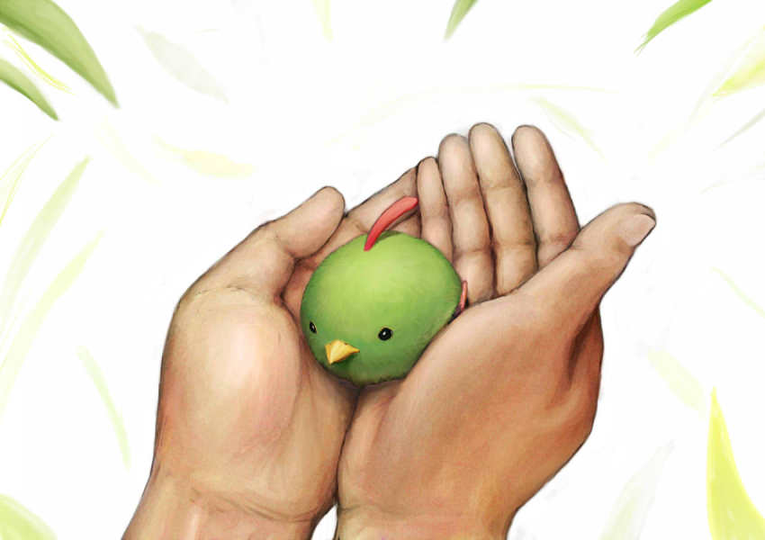 bird, bird_on_hand, gen_2_pokemon, hisakichi, in_palm, natu, nintendo, pokemon, pokemon_(creature), realistic