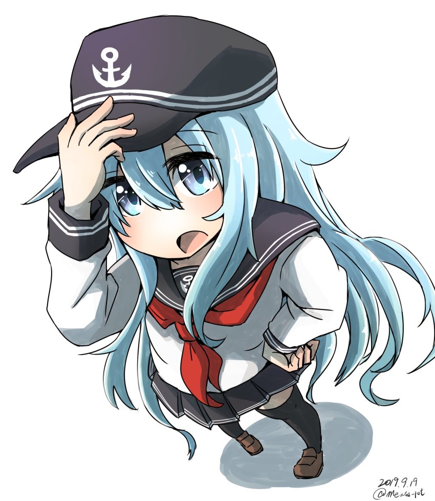 1girl, anchor_symbol, aoba_(akibajun), black_sailor_collar, black_thighhighs, blue_eyes, brown_shoes, commentary_request