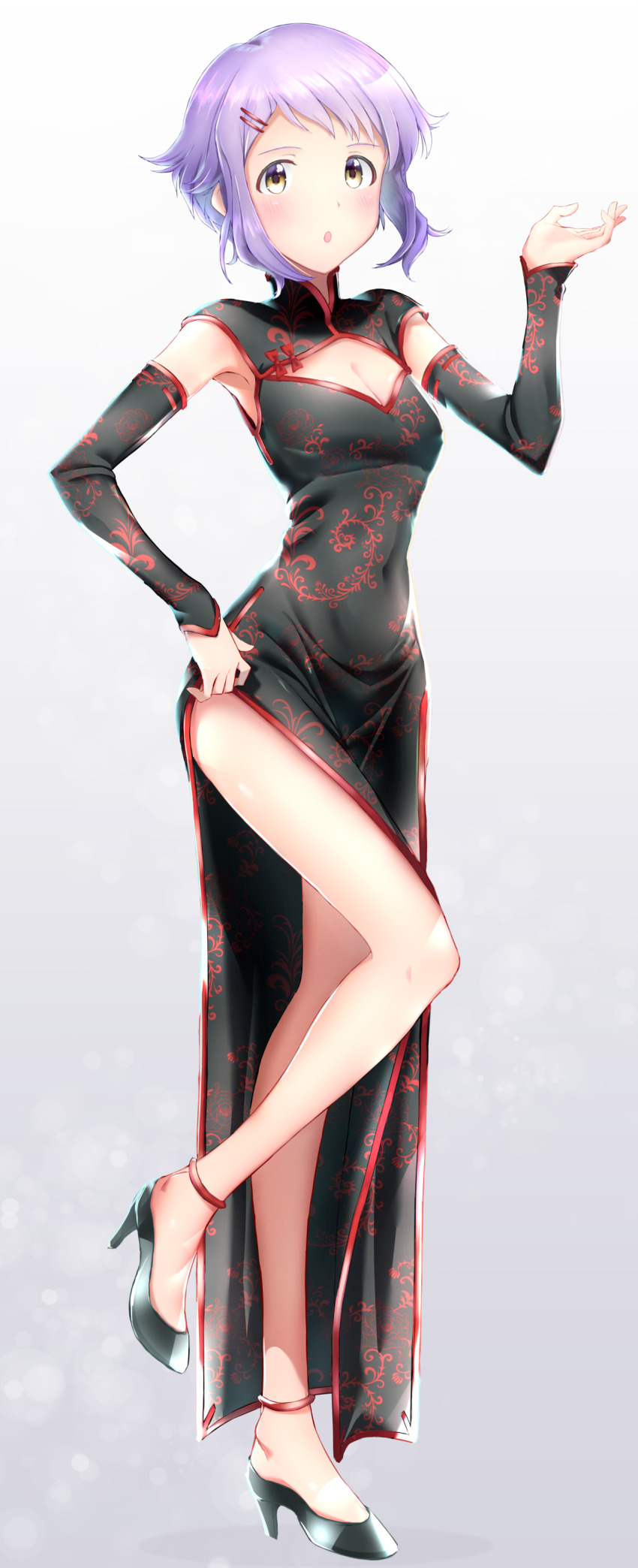 1girl, absurdres, breasts, china_dress, chinese_clothes, cleavage, cleavage_cutout, clothing_cutout
