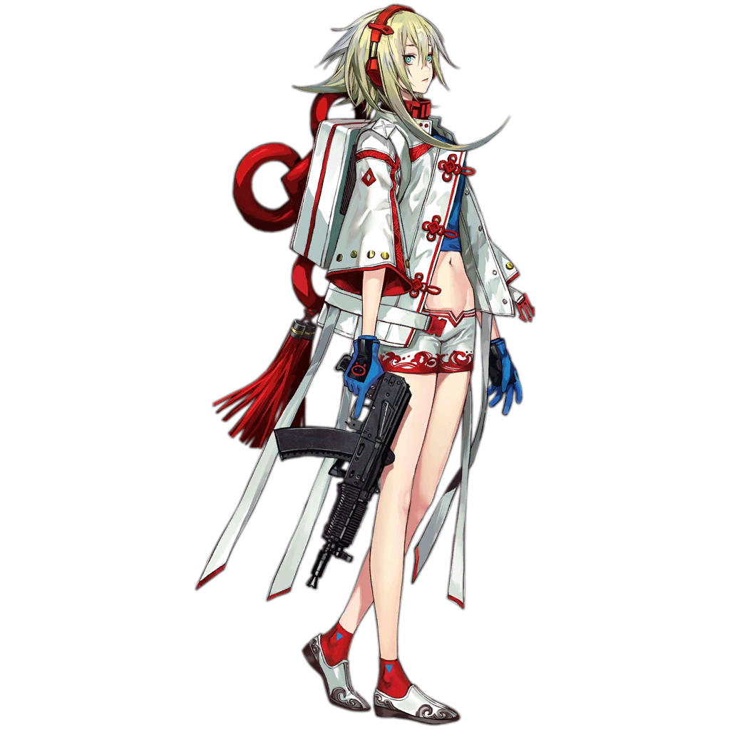 1girl, ak-74u_(girls'_frontline), ak-74u_(lily_of_the_valley)_(girls'_frontline), aks-74u, aqua_eyes, assault_rifle, blue_eyes, breasts