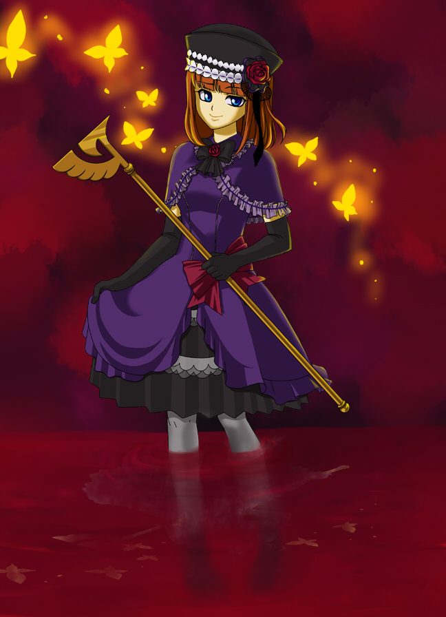 00s, 1girl, aikabocha, akiabocha, bad_id, bad_pixiv_id, blood, blue_eyes