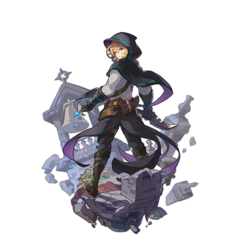 1girl, alex_(dragalia_lost), belt, blonde_hair, boots, castle, dagger, dragalia_lost