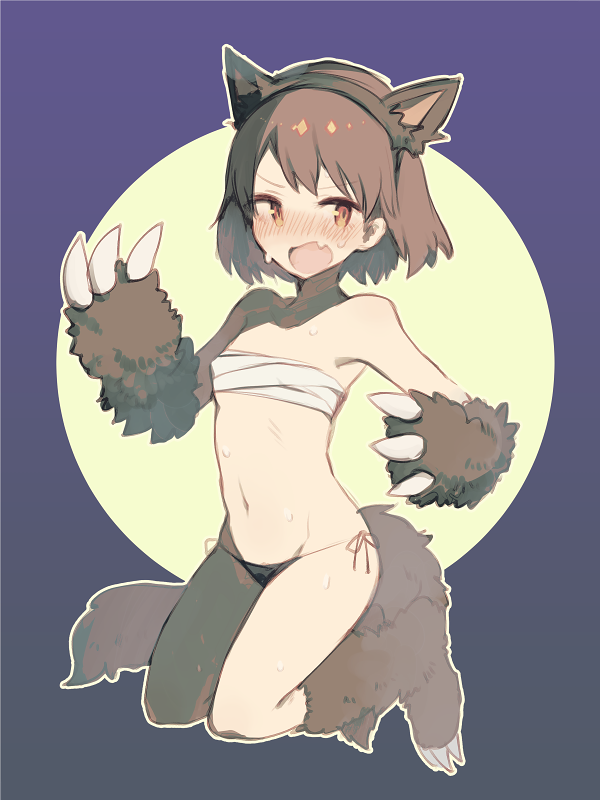 1girl, androgynous, bad_id, bad_pixiv_id, blush, breasts, brown_eyes, brown_hair, chara_(undertale), commentary_request, fang, female_chara_(undertale), female_focus, full-face_blush, looking_at_viewer, open_mouth, oshiruko_(tsume), short_hair, small_breasts, solo, undertale, utdr_(toby_fox)