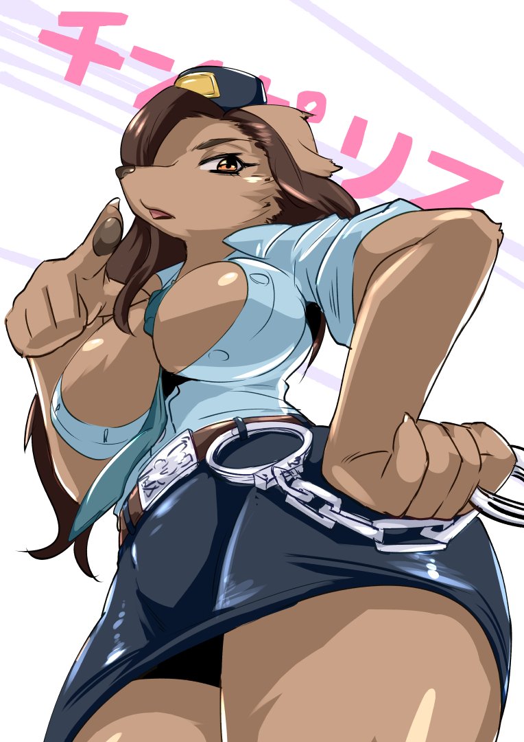 1girl, borrowed_character, brown_hair, female_focus, furry, furry_female, long_hair, open_mouth