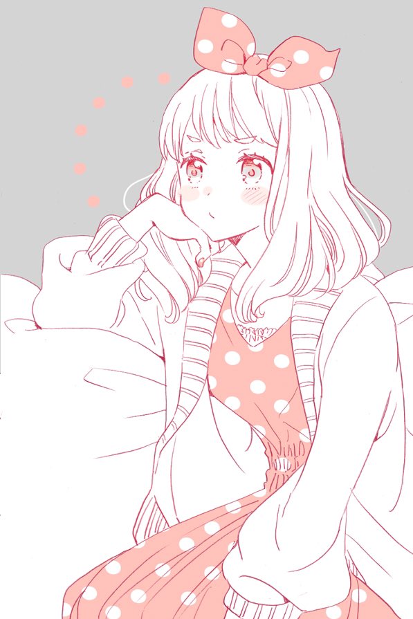 1girl, asada_nikki, female_focus, grey_background, hair_ribbon, head_rest, hibike!_euphonium, long_hair