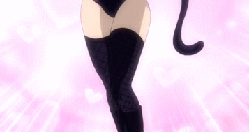 1girl, animal_ears, animated, animated_gif, breasts, cat_ears, cat_tail, erza_scarlet