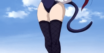 1girl, animal_ears, animated, animated_gif, anime_screenshot, boots, breasts, cat_ears