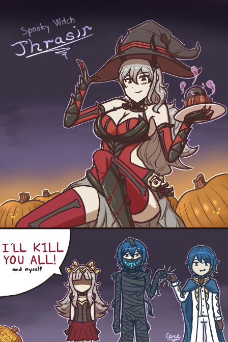 2boys, 2girls, alfonse_(fire_emblem), blue_hair, breasts, costume, fire_emblem, fire_emblem_heroes