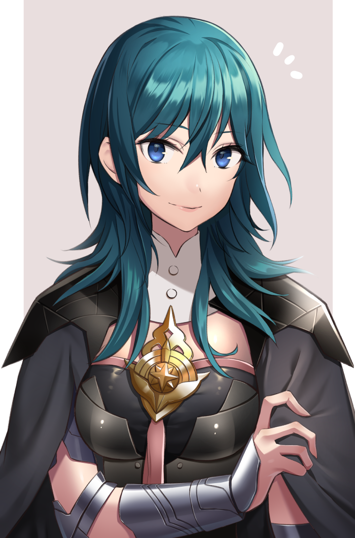 1girl, armor, blue_eyes, blue_hair, breasts, female_byleth_(fire_emblem), cape, commentary_request