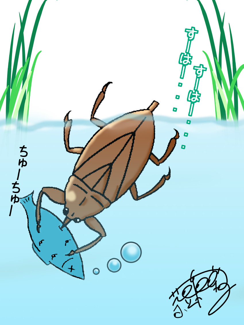 absurdres, artist_request, bug, fish, highres, original, restrained, tagme, underwater, water_bug
