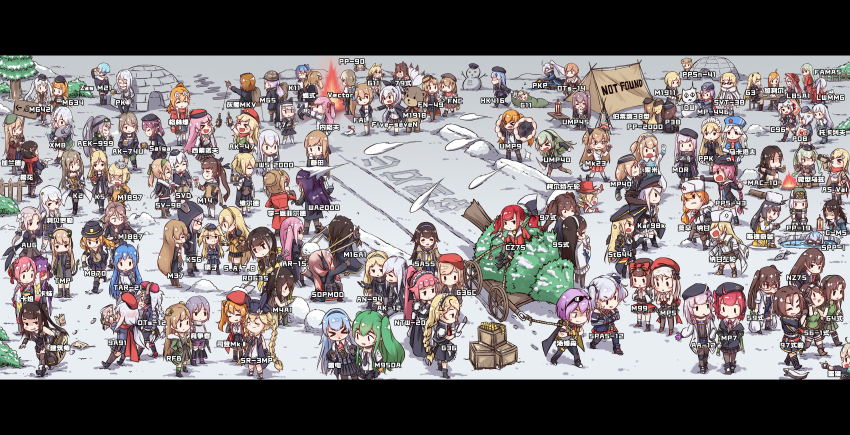 404_(girls'_frontline), 404_logo_(girls'_frontline), 6+girls, a_bao, absolutely_everyone, absurdly_detailed_composition, absurdres, ahoge