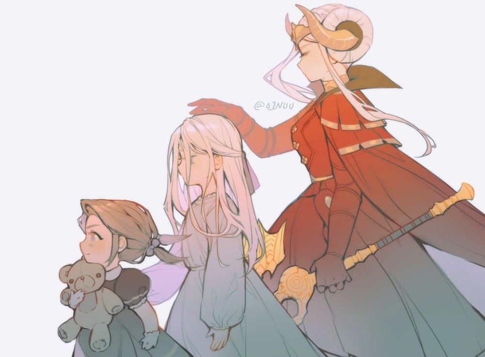 01nu, 1girl, age_progression, aged_down, ascot, axe, aymr_(fire_emblem), blonde_hair