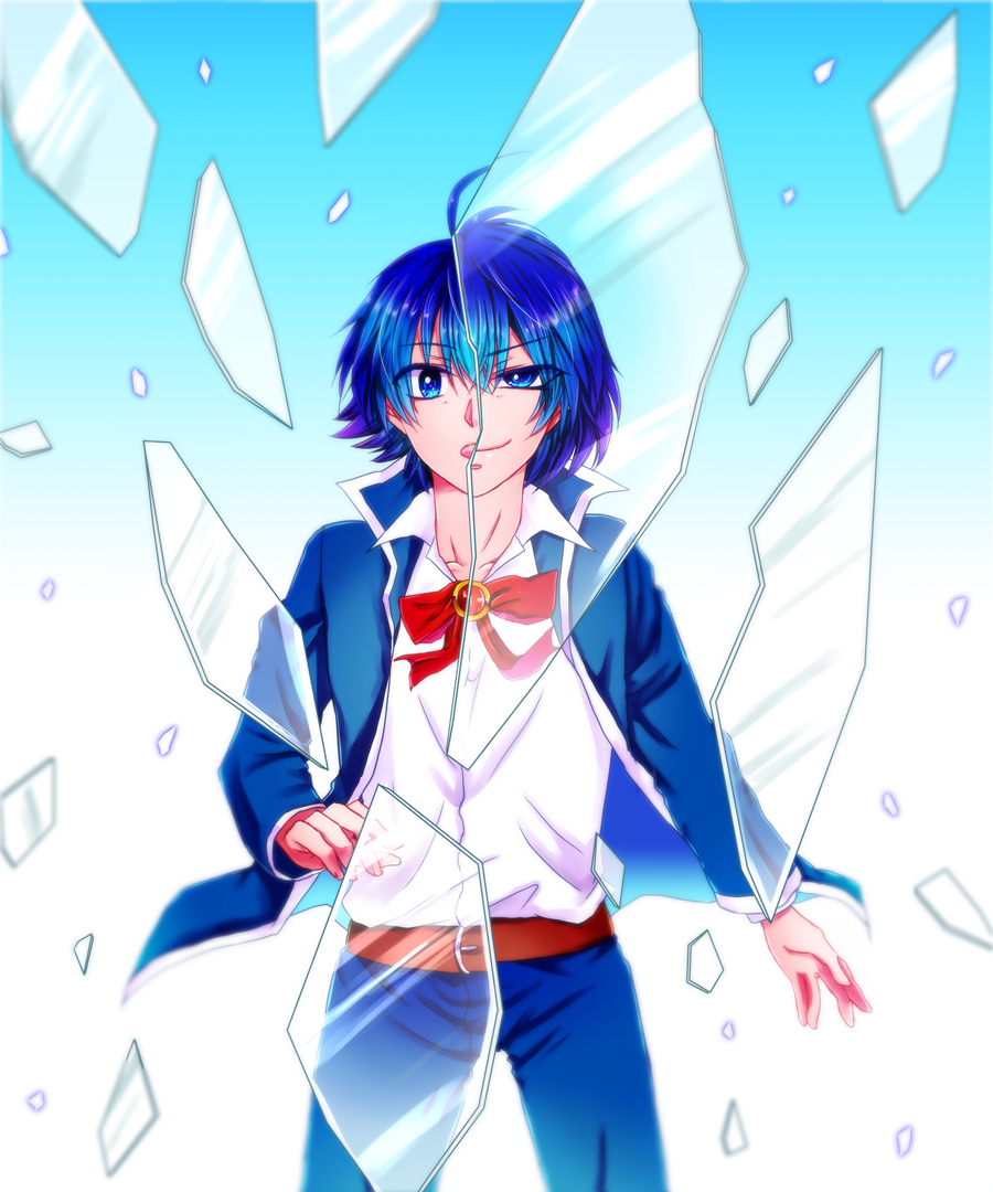 10s, 1boy, ahoge, belt, blazer, blue_eyes, blue_hair, blue_pants