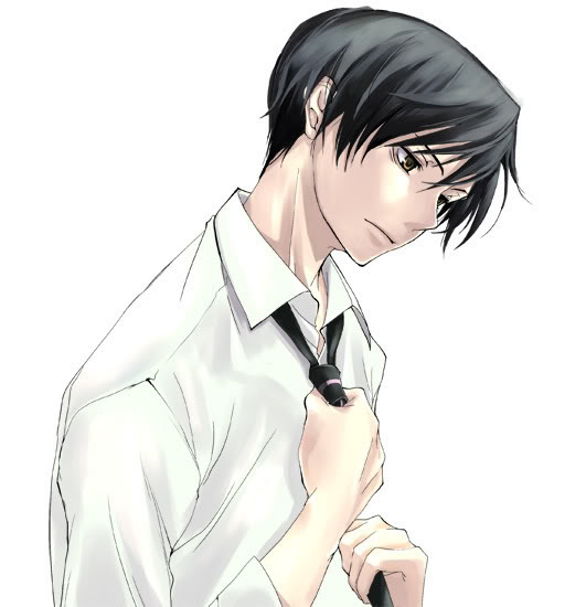 00s, 1boy, black_hair, brown_eyes, male_focus, necktie, ootori_kyouya, ouran_high_school_host_club