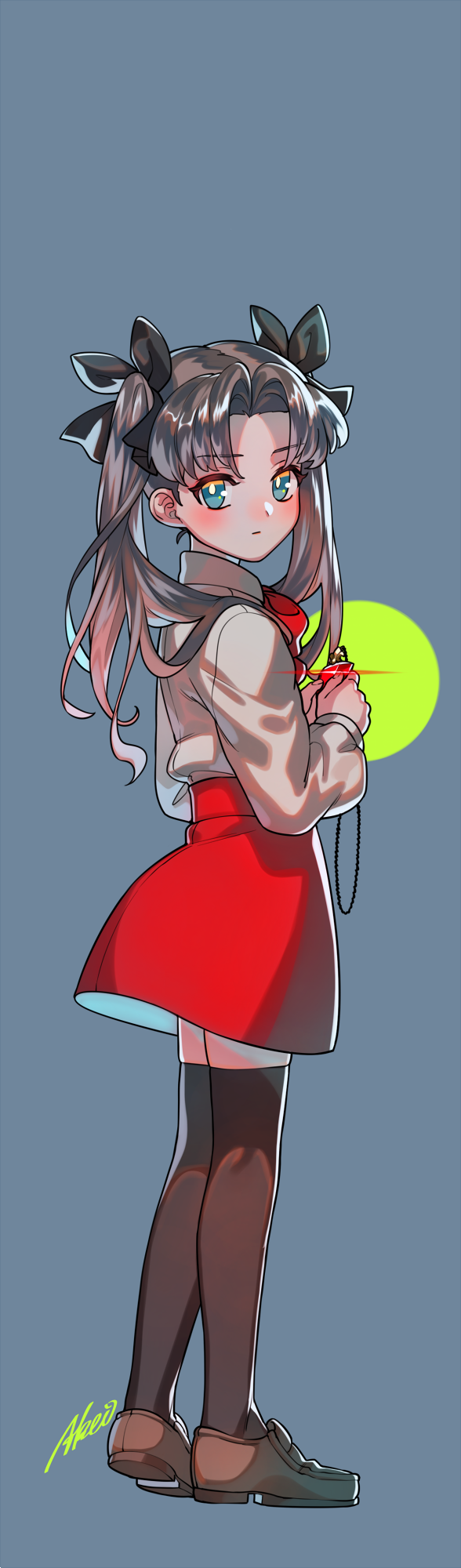 1girl, aged_down, black_hair, black_thighhighs, blouse, blue_eyes, bright_pupils, child