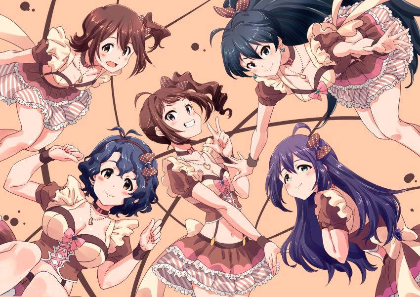 5girls, ahoge, antenna_hair, aqua_eyes, beyond_the_vibes, blue_eyes, blue_hair, blush