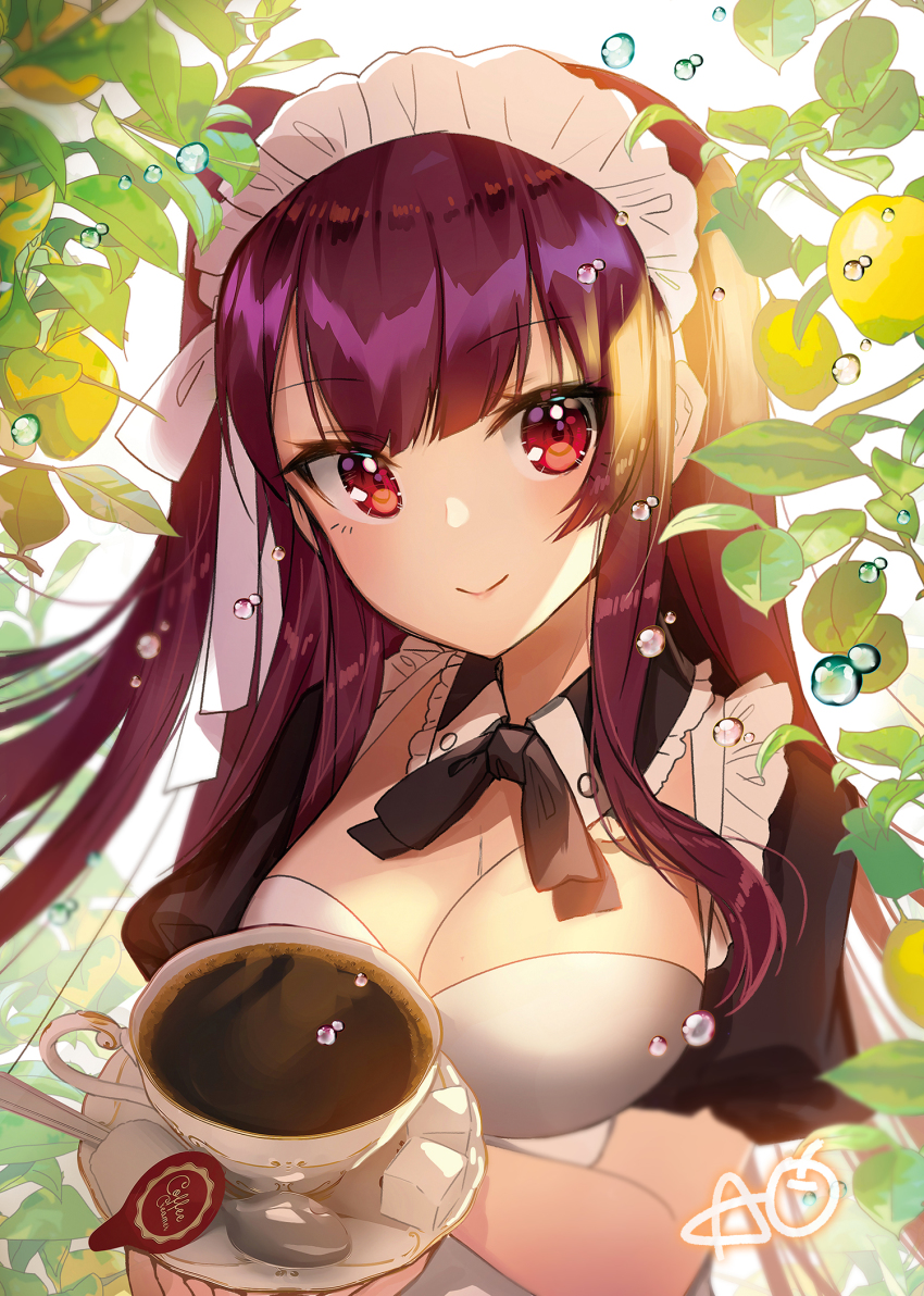 1girl, alternate_costume, apple_caramel, bad_id, bad_pixiv_id, black_neckwear, breasts, brown_hair
