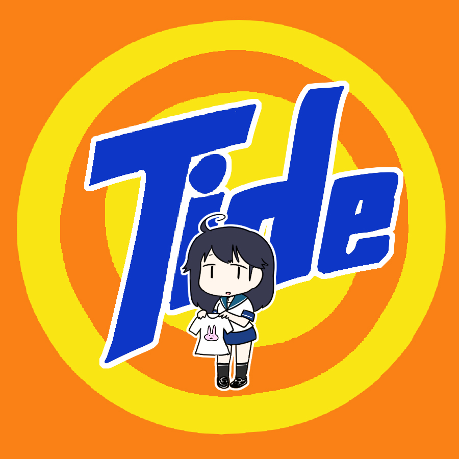 1girl, ahoge, black_socks, blue_hair, blue_sailor_collar, blue_skirt, chibi, english_text