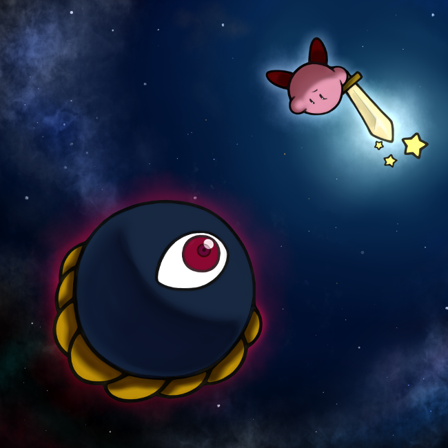 dark_matter_(kirby), eyeball, glowing, hari_(kureon), kirby, kirby's_dream_land_2, kirby_(series), night