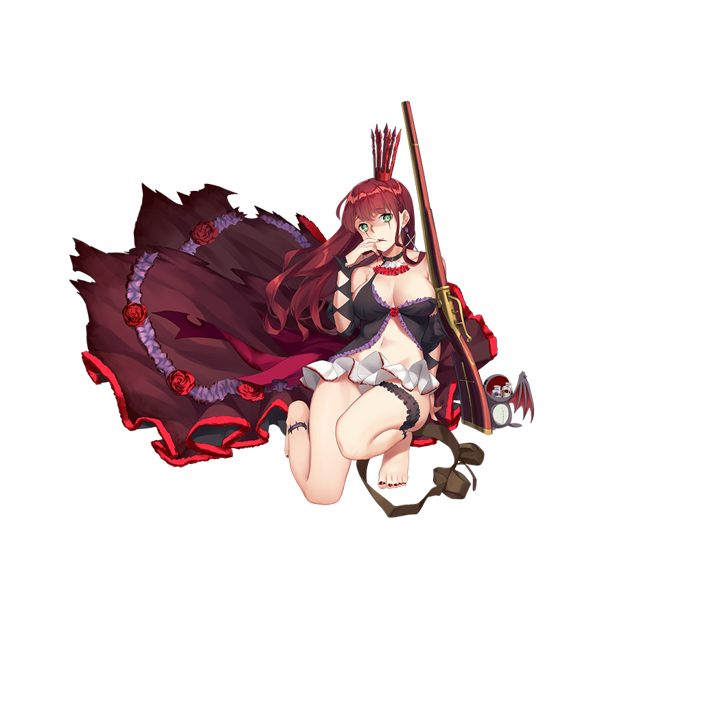 barefoot, bat_(animal), breasts, breasts_apart, cross, crown_hat, damaged, earrings