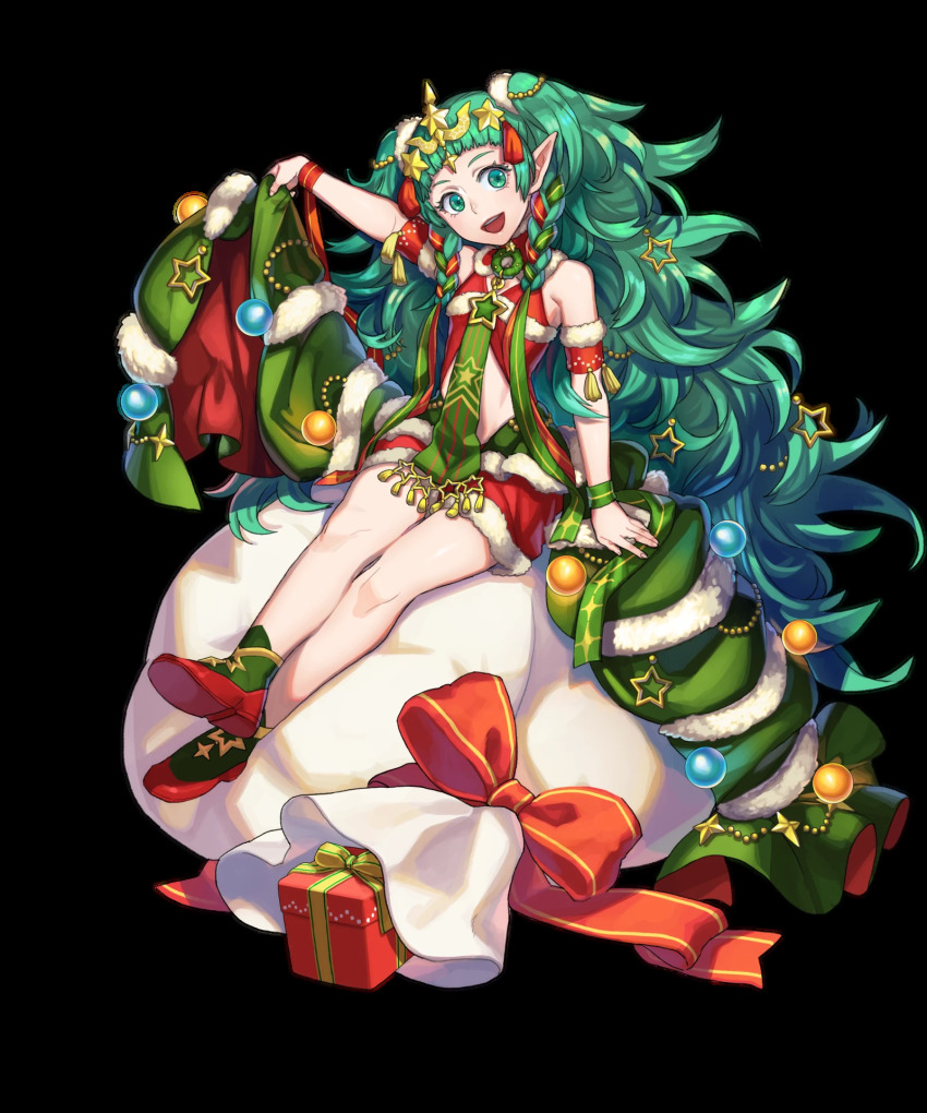 1girl, box, braid, christmas_ornaments, female_focus, fire_emblem, fire_emblem:_three_houses, fire_emblem_heroes