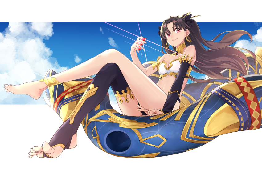 black_hair, fate/grand_order, fate_(series), feet, gem, heavenly_boat_maanna, highres, ishtar_(fate)