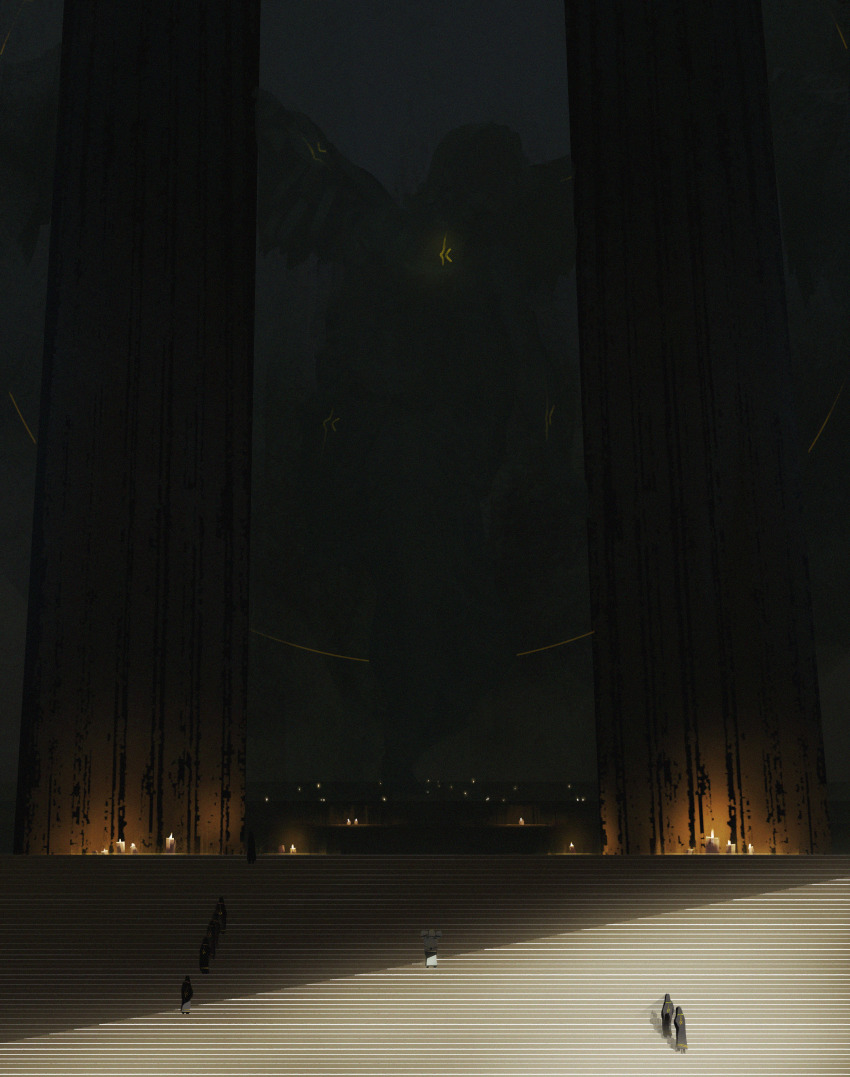 1girl, 6+others, absurdres, angel, angel_wings, asteroid_ill, backpack, bag